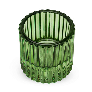 Подсвечник двухсторонний 5,5х6см зеленый стекло 000000000001223637