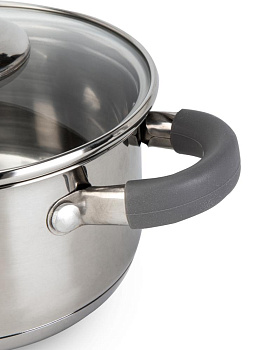 Кастрюля с крышкой 1л 17х7см нержавеющая сталь 000000000001225926