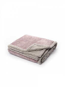 Плед 150x200см DE'NASTIA twinsoft сиреневый/серый шенилл/шерпа полиэстер 000000000001229830