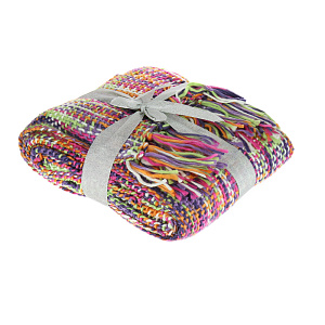 Вязаный плед с кистями Picasso Mona Liza, 140?180 см, акрил 000000000001130018