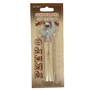 Открывалка универсальная МУЛЬТИДОМ Ретро хромированная сталь/дерево 000000000001203502