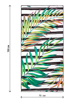 Полотенце пляжное с чехлом 75х150см Пальмовый лист микрофибра полиэстер 000000000001227520