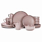 Набор столовой посуды 16 предметов SELENA PINK (обеденная 26,5см-4шт/десертная 20см-4шт/салатник 15см-4шт/кружка 400мл-4шт) керамика
