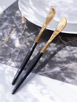 Набор столовых ножей 2шт LUCKY Modern черный/золото нержавеющая сталь 000000000001212636
