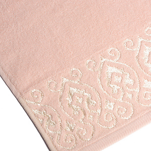 Полотенце махровое 70х130см LUCKY Итальянский бордюр персиковый хлопок 100% 000000000001212826