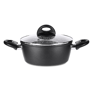 Кастрюля из кованного алюминия с антипригарным покрытием, стеклянная крышка, подходит для индукции 4л SIGNATURE Moulin Villa SGС-24- 000000000001198319