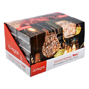 VEGAS Электрогирлянда Нить 20LED 2м хол.55105 000000000001180333
