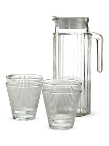 Набор для воды (кувшин 1л-1шт/стакан 270мл-4шт) стекло 000000000001228660