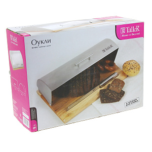 Хлебница 39х28,5х15см TALLER Оукли с ножом для хлеба каучуковое дерево 000000000001017079