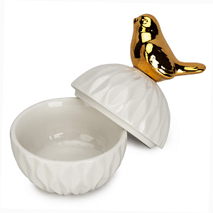 Шкатулка 12х8,3см белая керамика 000000000001220799