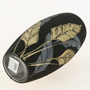 Ваза стеклянная с ручным рисунком, дизайн Danuta Kotova,широкий Бочонок  Н30 см, ручной объемный рисунок по фактуроной поверхности. 000000000001191018