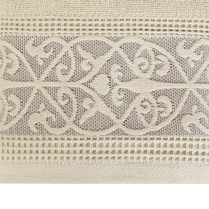 Полотенце махровое 70х130см LUCKY Вензельный бордюр светло-бежевый хлопок 100% 000000000001210303