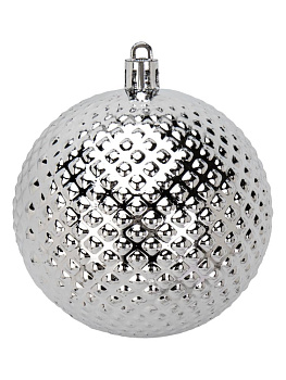 Декоративное украшение Набор шаров 3шт 6см серебро пластик 000000000001224140