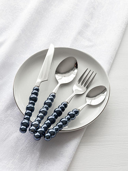 Вилка столовая DE'NASTIA Pearl черный нержавеющая сталь/ручка керамика 000000000001227736