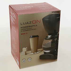 Кофеварка LUAZON HOME LKM-651 капельная 0,6л 650Вт черная 3863048 000000000001205709