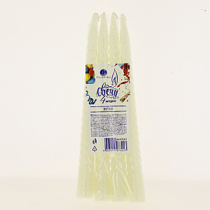 РУСАЛОЧКА Свечи витые 4 штуки белые 073223 000000000001189291