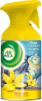 Освежитель воздуха AirWick Pure Сладкая ваниль250мл,эффективное устранение неприятных запахов без мокрого распыления,свежий приятный 000000000001194520