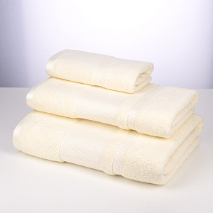 Полотенце 70х130см Dina Me бордюр репс молочное 100% хлопок 000000000001208707