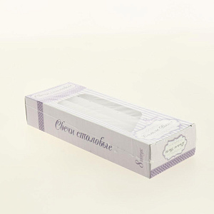 Набор свечи столовые 8шт Дольче Вита белые 000000000001209292