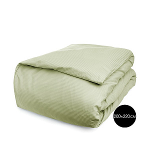 Пододеяльник 200х220см DE'NASTIA светло-зеленый сатин-страйп 3мм хлопок-100% 000000000001215571