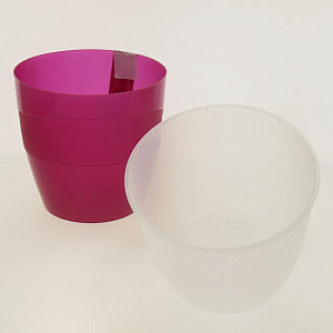 Кашпо/вставка Грация 2,8л D17 H17 прозрачная фуксия 000000000001185605