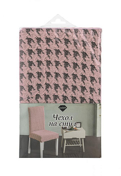 Чехол на стул 40x40x45см LUCKY Гусиные лапки розовый полиэстер 000000000001216955
