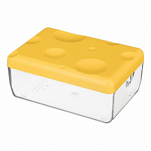 Контейнер для сыра 16x11x7см PHIBO желтый пластик 000000000001219334