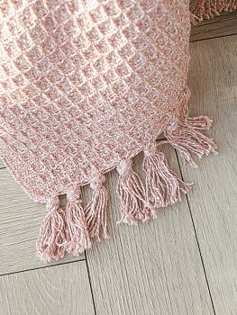 Покрывало 150x200см DE'NASTIA розовый вафельное меланж хлопок 000000000001229654