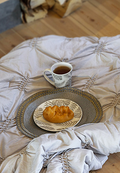 Покрывало 240x260см LUCKY ОБЛАКА 3сл серое 100% полиэстер 000000000001210120