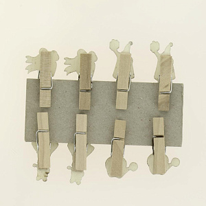 Декоративное украшение Прищепки Санта/Снеговик 7,3х1см MANDARIN береза 000000000001209323