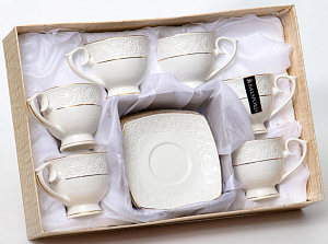 Набор кофейный 12 предметов (чашка 100мл-6шт/блюдце-6шт) BALSFORD Нежность подарочная упаковка фарфор 000000000001200577