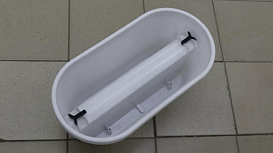 Кашпо на перила 60х30х24см 18л Белый мрамор пластик 000000000001194523