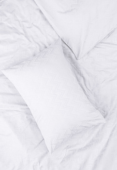 Пододеяльник 145х210см DE'NASTIA JQ зигзаг белый сатин хлопок-100% 000000000001215590