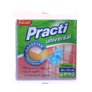 Салфетки для уборки Paclan, 38?38 см, 4 шт. 000000000001019607