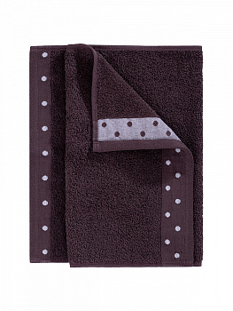 Полотенце махровое LUCKY Бордюр горошек 500gsm 35x70 100% хлопок, фиолетовый D100411 000000000001227648