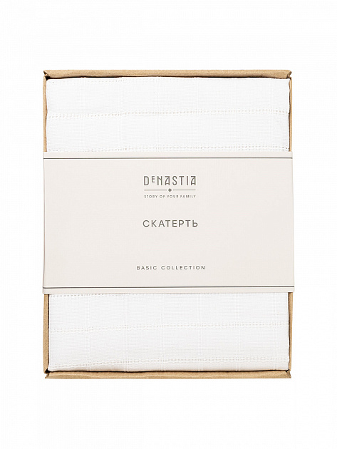 Скатерть 150x230см DE'NASTIA Мережка белый хлопок/полиэстер 000000000001226225