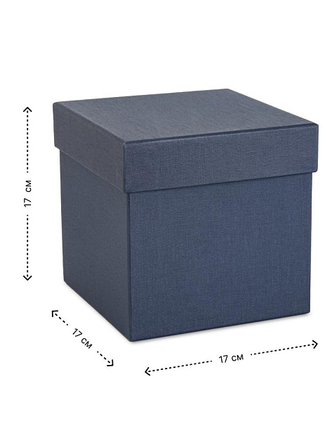 Коробка подарочная 17х17х17см РУТАУПАК тиснение ЛЕН куб синий Коробка подарочная 17х17х17см РУТАУПАК тиснение ЛЕН куб синий 000000000001226853