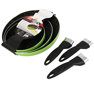 Набор сковород 3 предмета CALVE (16/20/24) антипригарные бакелитовая ручка 000000000001154177