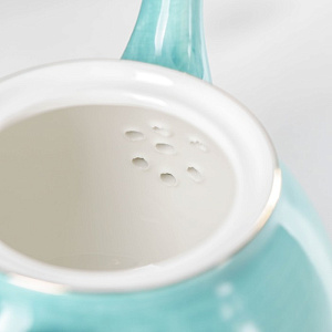 Сервиз чайный 15 предметов (чашка-6шт/блюдце-6шт/молочник/чайник/сахарница) ДОЛЯНА Млечный путь бирюза фарфор 000000000001210617