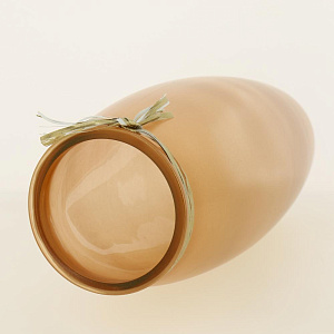 Ваза стеклянная бочка 23,5 см, тонировка Бронза с ленточкой Раффа 7735/230/c108 000000000001191049