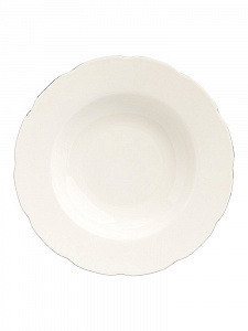 Тарелка суповая 23см DE'NASTIA OLYMPOS белая с золотистой каймой фарфор 000000000001218843