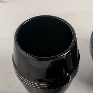 Набор для ванной 4 предмета Бесконечность мыльница дозатор для мыла 2стакана черный керамика 000000000001211488