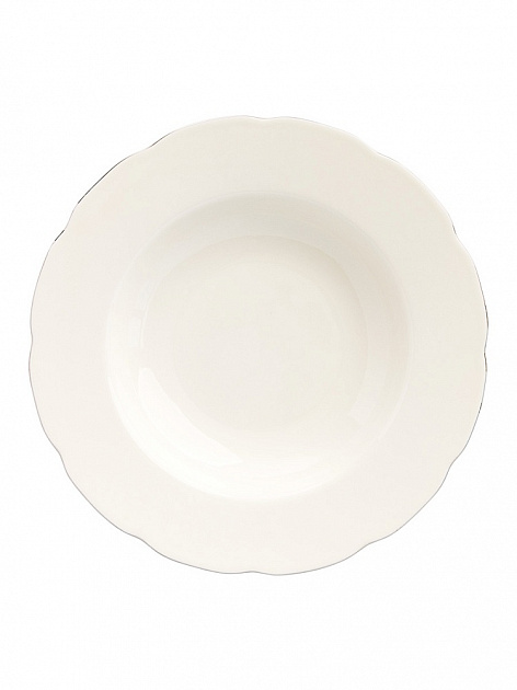 Тарелка суповая 23см DE'NASTIA OLYMPOS белая с золотистой каймой фарфор 000000000001218843