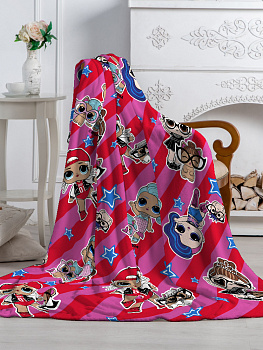 Плед 130*170 Павлинка Аэро Софт Куклы LOL полоса разноцветная100%пэ,пл190г 000000000001192877