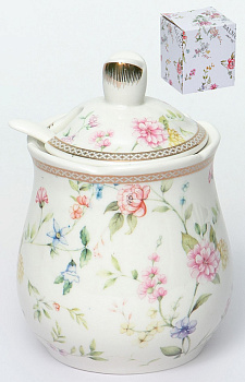 Баночка для мёда 320мл Balsford ТЕОДОРА с ложкой подарочная упаковка фарфор 173-42016 000000000001203969