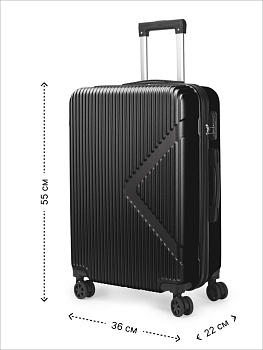 Чемодан на колесах S геометрия черный ABS 000000000001226508