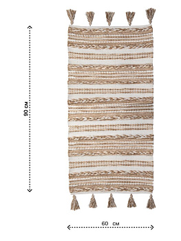 Коврик универсальный 60X90см LUCKY КОСА бело-бежевый хлопок 000000000001225677