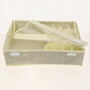 Кофр с крышкой 44,5х35х12см ПОСУДА ЦЕНТР бежевый 000000000001187227