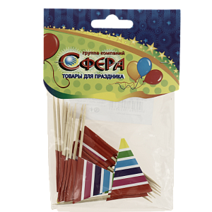 Пики для канапе 20шт СФЕРА Цветные колпачки 000000000001166945