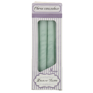 Набор свечи столовые 8шт Дольче Вита зеленые 000000000001209295